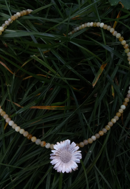 Gänseblümchen Collier mit gelbem Opal