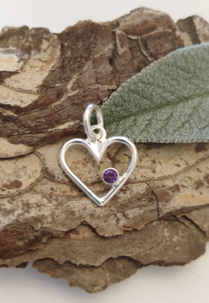 Herz Anhänger mit Amethyst