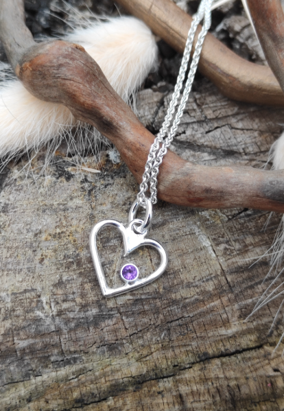 Herz Anhänger mit Amethyst