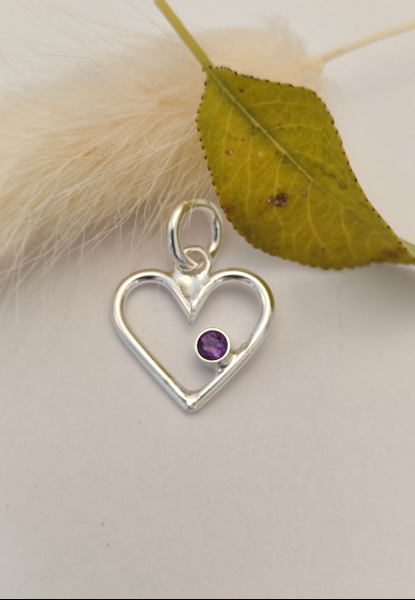 Herz Anhänger mit Amethyst