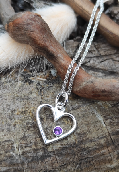 Herz Anhänger mit Amethyst