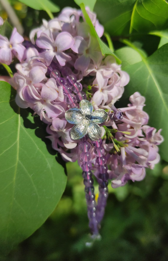 Fliederblüten Armband mit Amethyst