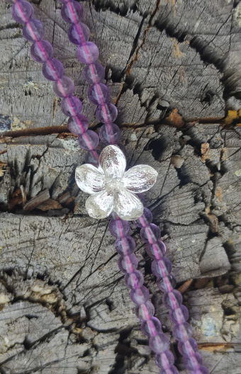 Fliederblüten Armband mit Amethyst