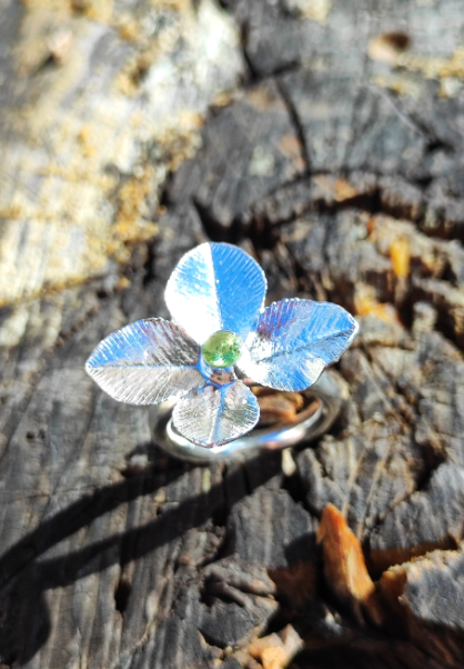 Glücks Klee Ring mit Peridot
