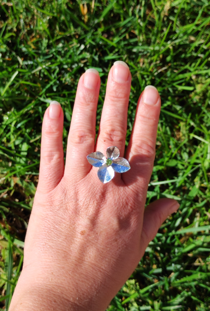 Glücks Klee Ring mit Peridot