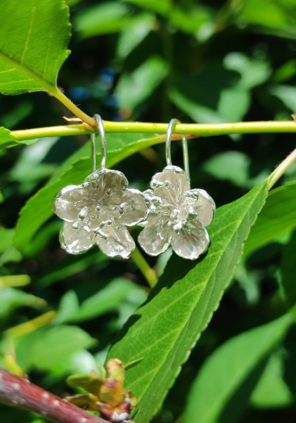 Kirschblüten Ohrhänger Silber