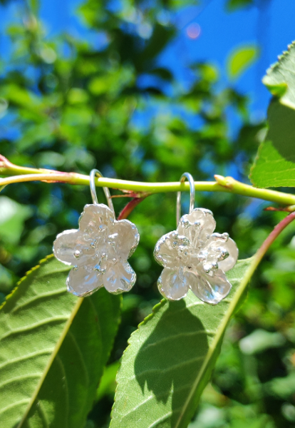Kirschblüten Ohrhänger Silber