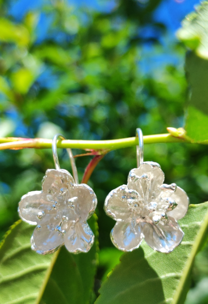 Kirschblüten Ohrhänger Silber