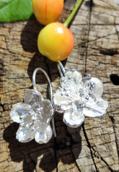 Kirschblüten Ohrhänger Silber