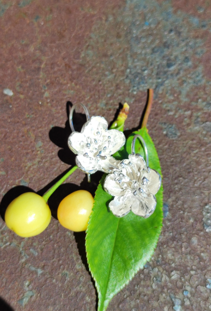 Kirschblüten Ohrhänger Silber