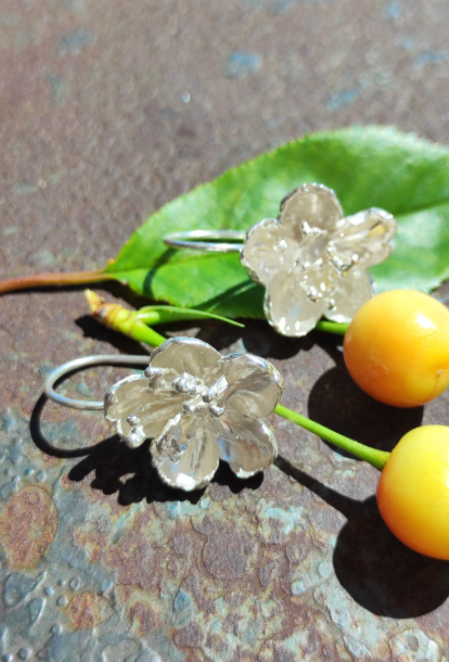 Kirschblüten Ohrhänger Silber