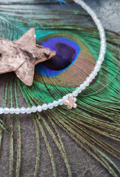 Set Nr.13 Vergissmeinnicht Collier und Armband mit Aquamarin