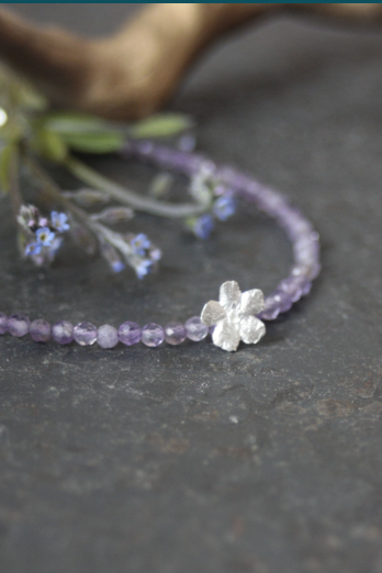 Vergissmeinnicht Armband mit Amethyst