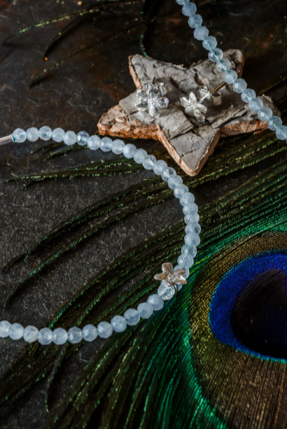 Vergissmeinnicht Armband mit Aquamarin