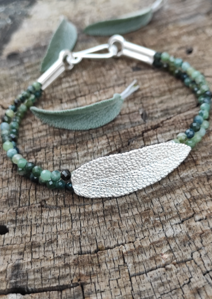 Salbei Armband mit grünem Turmalin