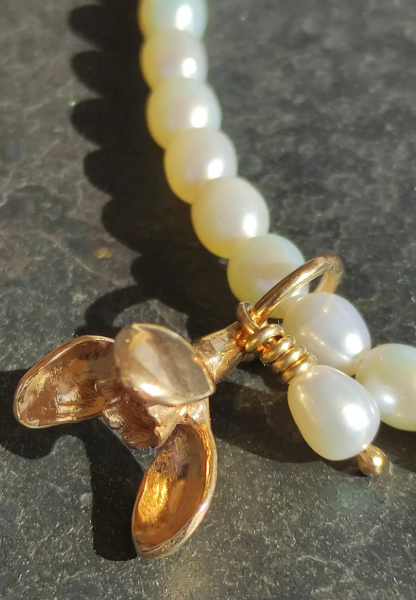 Schneeglöckchen Collier vergoldet