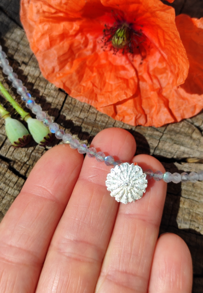 Mohn deckel Kette mit Labradorit